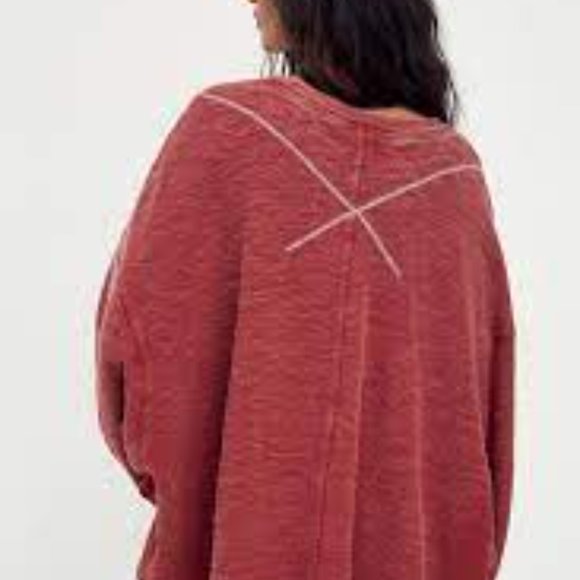 Free People Come Again Tee -RED-L NWT - Picture 3 of 3